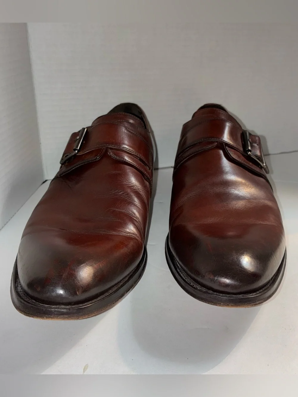 To Boot Men's 9.5 Dark Brown Leather Single Monk Strap Oxfords